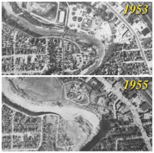 Raymore Drive before and after Hurricane Hazel