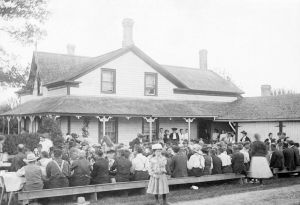Barn_raising_supper_at_the_Klinck_home_in_Victoria_Square,_Markham_Township,_Ontario,_Canada